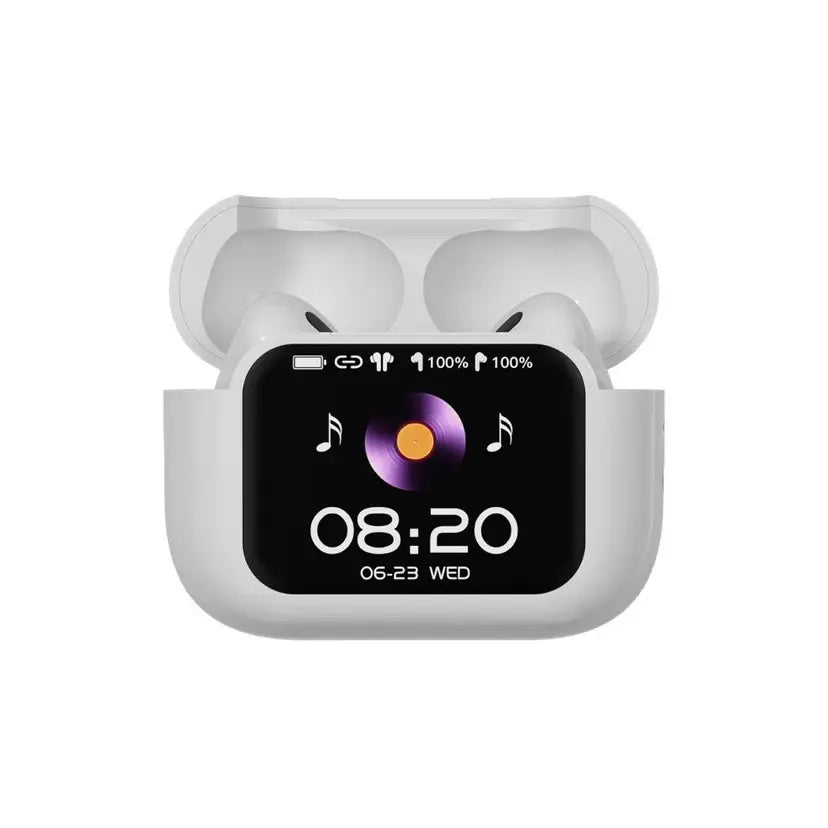 A9 Pro Wireless Bluetooth Earbuds with Smart Display Case | Hi-Fi Sound | Bluetooth 5.3 | Touch Control