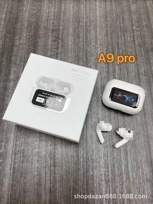 A9 Pro Wireless Bluetooth Earbuds with Smart Display Case | Hi-Fi Sound | Bluetooth 5.3 | Touch Control