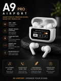 A9 Pro Wireless Bluetooth Earbuds with Smart Display Case | Hi-Fi Sound | Bluetooth 5.3 | Touch Control