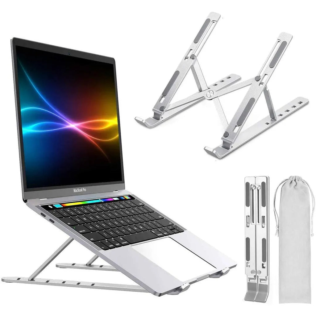Adjustable Aluminum Laptop Stand – Foldable & Portable Ergonomic Notebook Holder