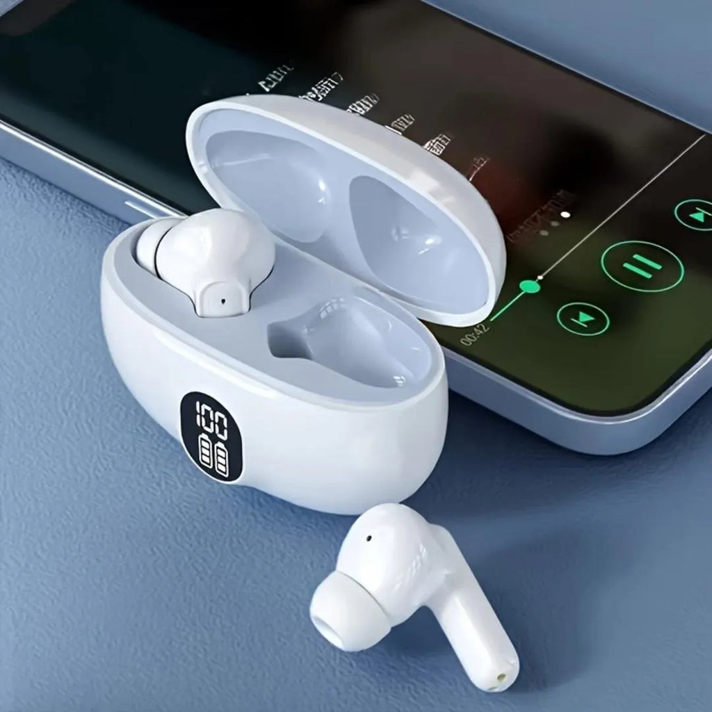 Stereo TWS Wireless Earbuds – ENC Noise Reduction & LED Battery Display