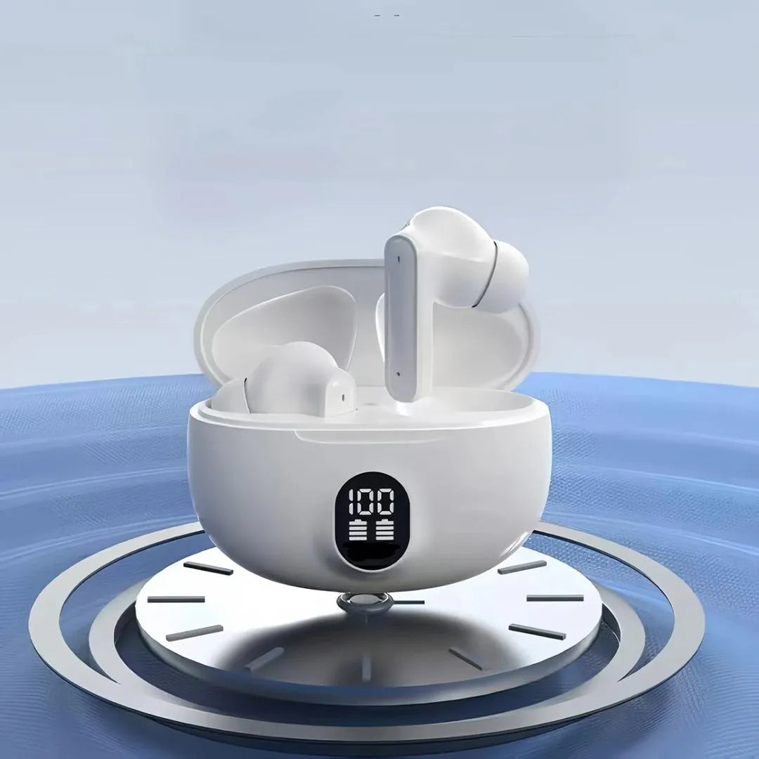 Stereo TWS Wireless Earbuds – ENC Noise Reduction & LED Battery Display