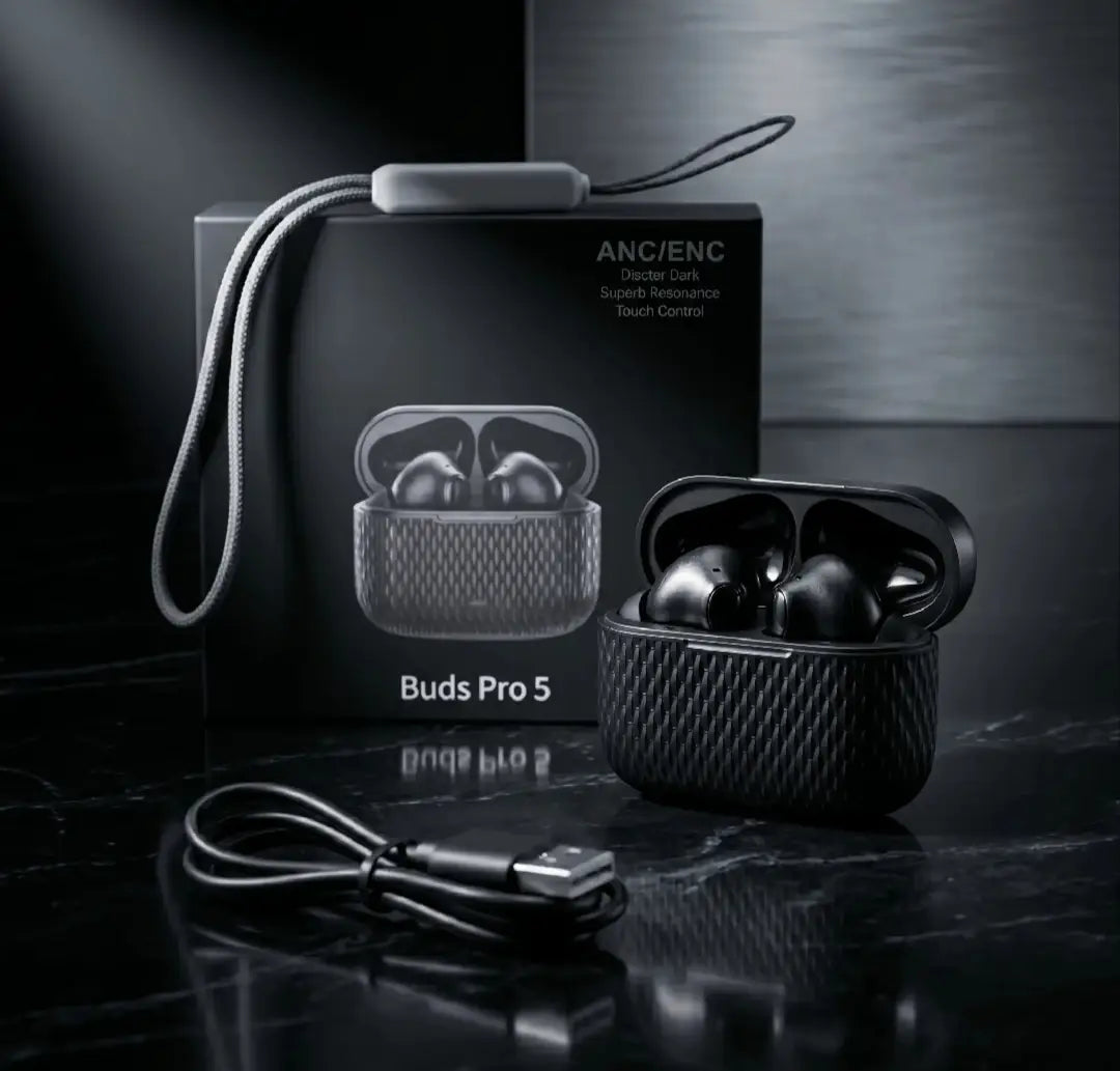 Buds Pro 5 ANC/ENC Wireless Earbuds – Premium Sound & Noise Cancellation