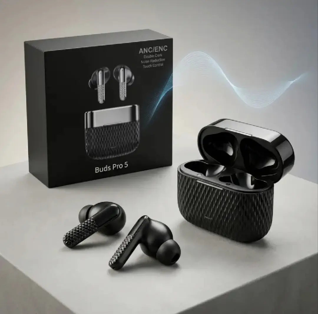 Buds Pro 5 ANC/ENC Wireless Earbuds – Premium Sound & Noise Cancellation