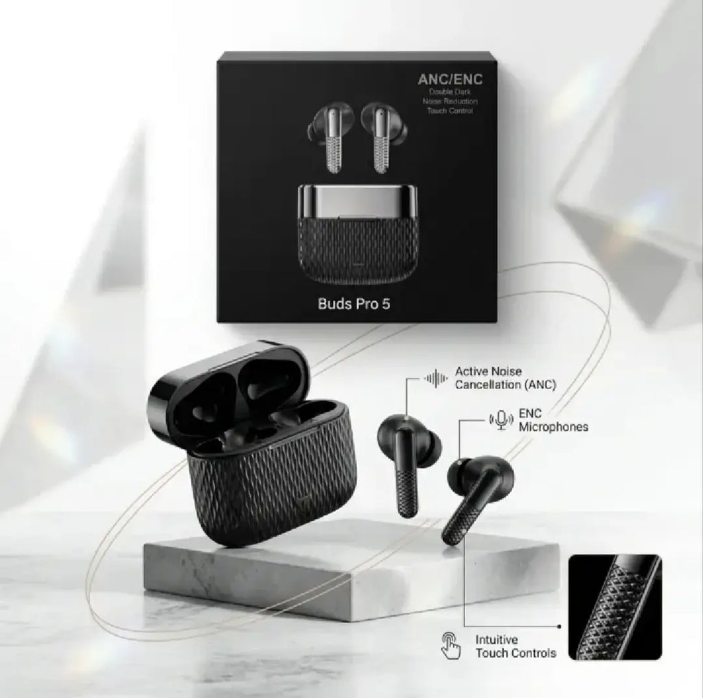 Buds Pro 5 ANC/ENC Wireless Earbuds – Premium Sound & Noise Cancellation